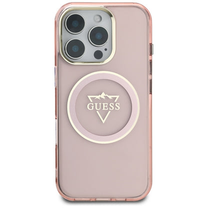 MagSafe hoesje voor Apple iPhone 16 Pro Max, Guess, IML Metal Mountain Logo, Roze