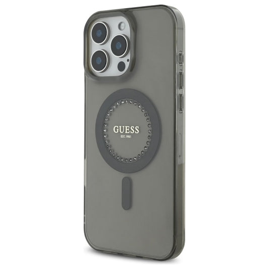 MagSafe hoesje voor Apple iPhone 16 Pro Max, Guess, IML Rhinestone, Zwart