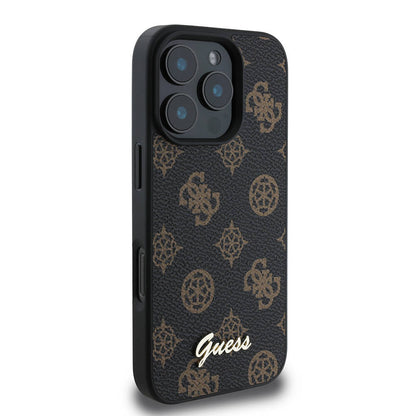 MagSafe hoesje voor Apple iPhone 16 Pro Max, Guess, Peony Script, Zwart