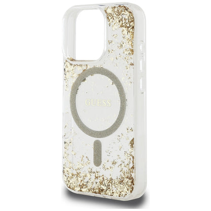 MagSafe hoesje voor Apple iPhone 16 Pro Max, Guess, Resin Bottom Glitter, Goud