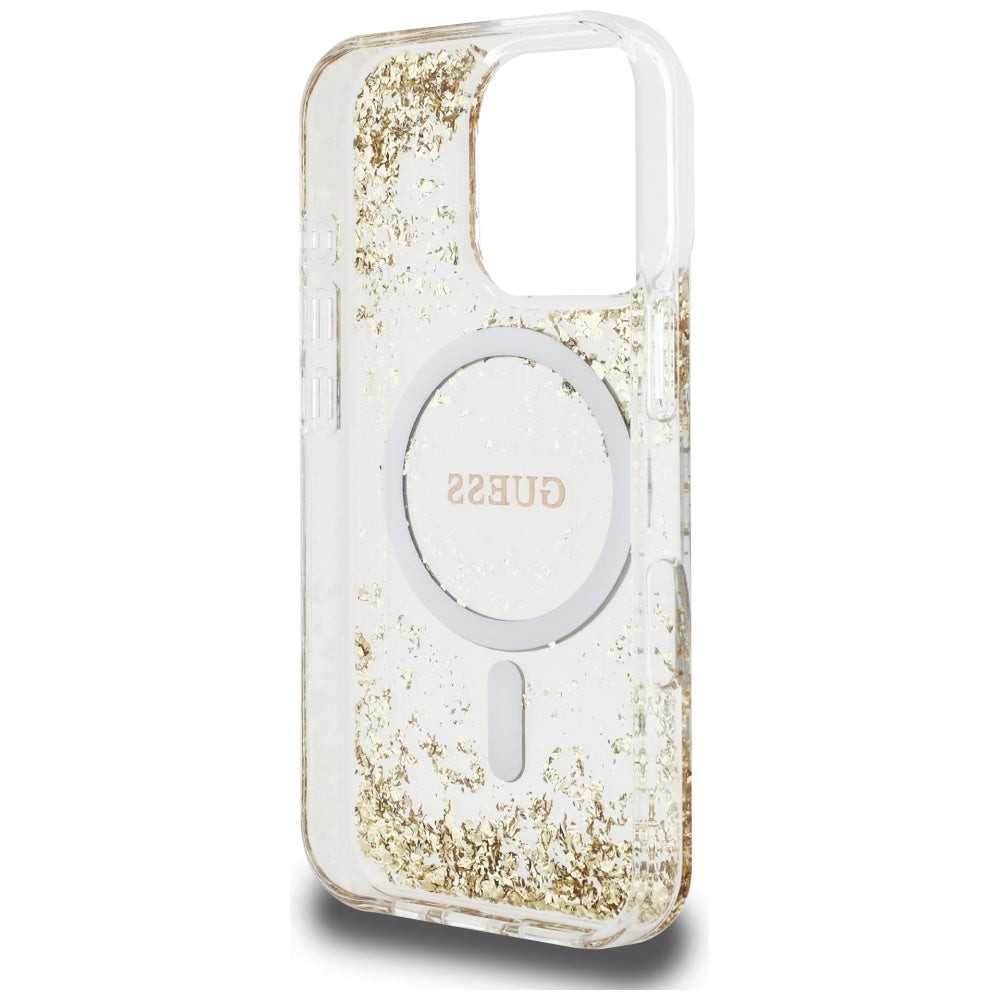 MagSafe hoesje voor Apple iPhone 16 Pro Max, Guess, Resin Bottom Glitter, Goud