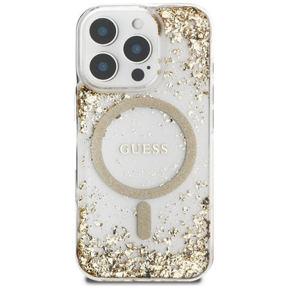 MagSafe hoesje voor Apple iPhone 16 Pro Max, Guess, Resin Bottom Glitter, Goud