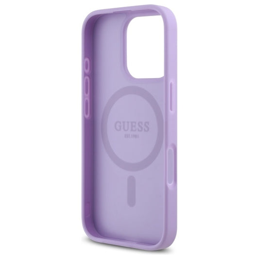 MagSafe hoesje voor Apple iPhone 16 Pro Max, Guess, Saffiano, Paars
