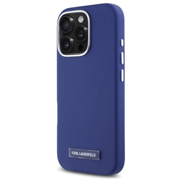 MagSafe hoesje voor Apple iPhone 16 Pro Max, Karl Lagerfeld, FW Metal Plate, Blauw