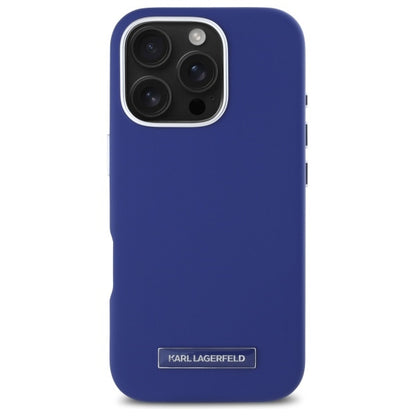 MagSafe hoesje voor Apple iPhone 16 Pro Max, Karl Lagerfeld, FW Metal Plate, Blauw