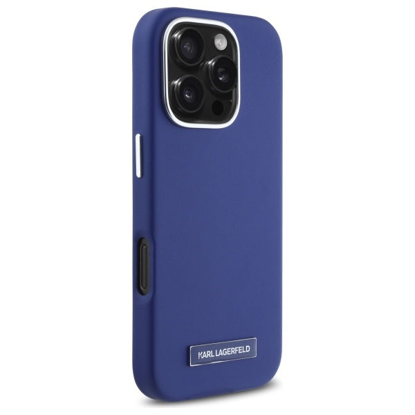 MagSafe hoesje voor Apple iPhone 16 Pro Max, Karl Lagerfeld, FW Metal Plate, Blauw