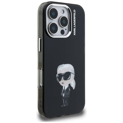 MagSafe hoes voor Apple iPhone 16 Pro Max, Karl Lagerfeld, IML Aquarelle Logo Karl, Zwart