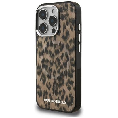 MagSafe Case for Apple iPhone 16 Pro Max, Karl Lagerfeld, IML Leopard Pattern, Brown