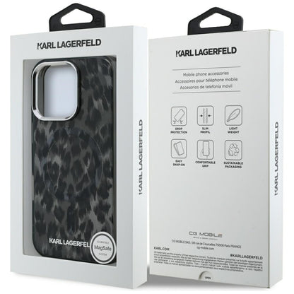 MagSafe hoes voor Apple iPhone 16 Pro Max, Karl Lagerfeld, IML Leopard Pattern, Zwart