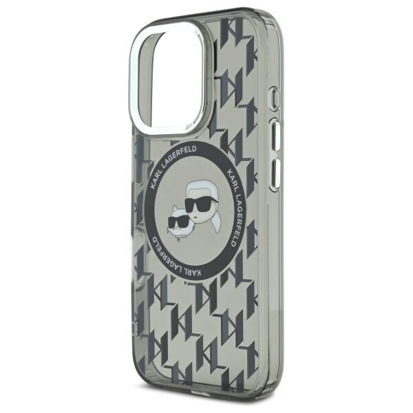 MagSafe hoesje voor Apple iPhone 16 Pro Max, Karl Lagerfeld, IML Monogram Karl & Choupette's Heads, Zwart
