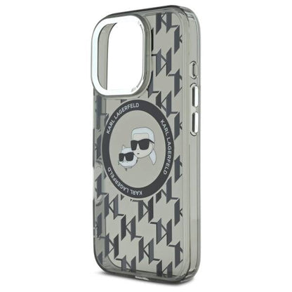 MagSafe hoesje voor Apple iPhone 16 Pro Max, Karl Lagerfeld, IML Monogram Karl & Choupette's Heads, Zwart
