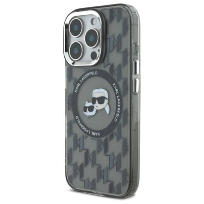 MagSafe hoesje voor Apple iPhone 16 Pro Max, Karl Lagerfeld, IML Monogram Karl & Choupette's Heads, Zwart
