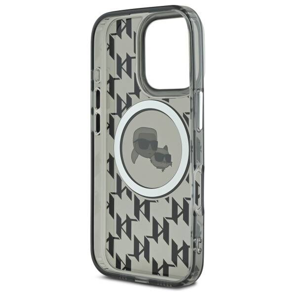 MagSafe hoesje voor Apple iPhone 16 Pro Max, Karl Lagerfeld, IML Monogram Karl & Choupette's Heads, Zwart