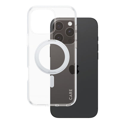 MagSafe hoesje voor Apple iPhone 16 Pro Max, PanzerGlass, met Kickstand, Transparant Zilver