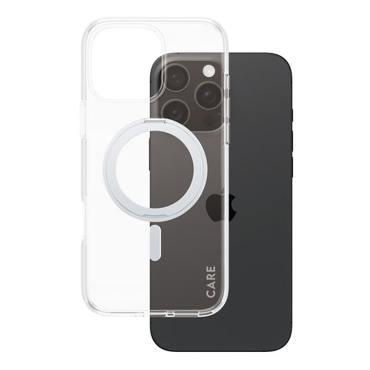 MagSafe hoesje voor Apple iPhone 16 Pro Max, PanzerGlass, met Kickstand, Transparant Zilver