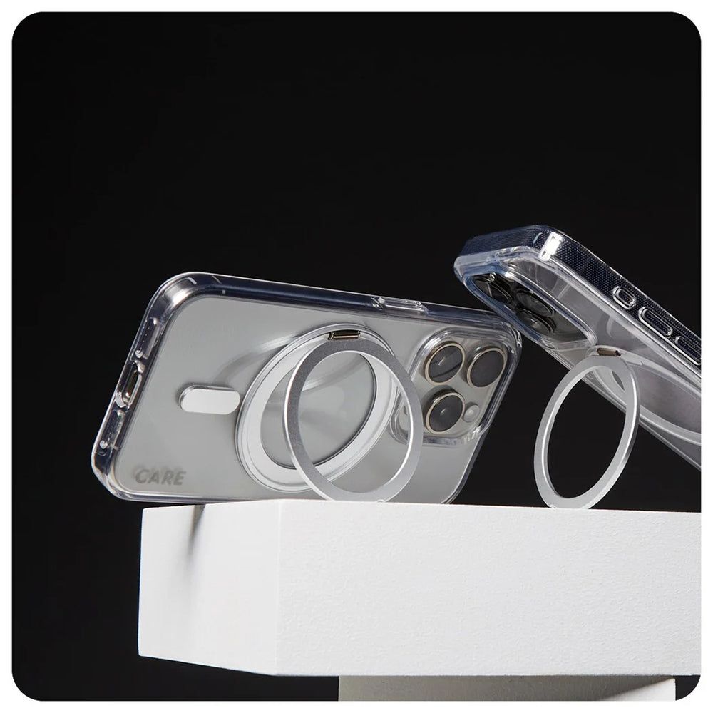 MagSafe hoesje voor Apple iPhone 16 Pro Max, PanzerGlass, met Kickstand, Transparant Zilver