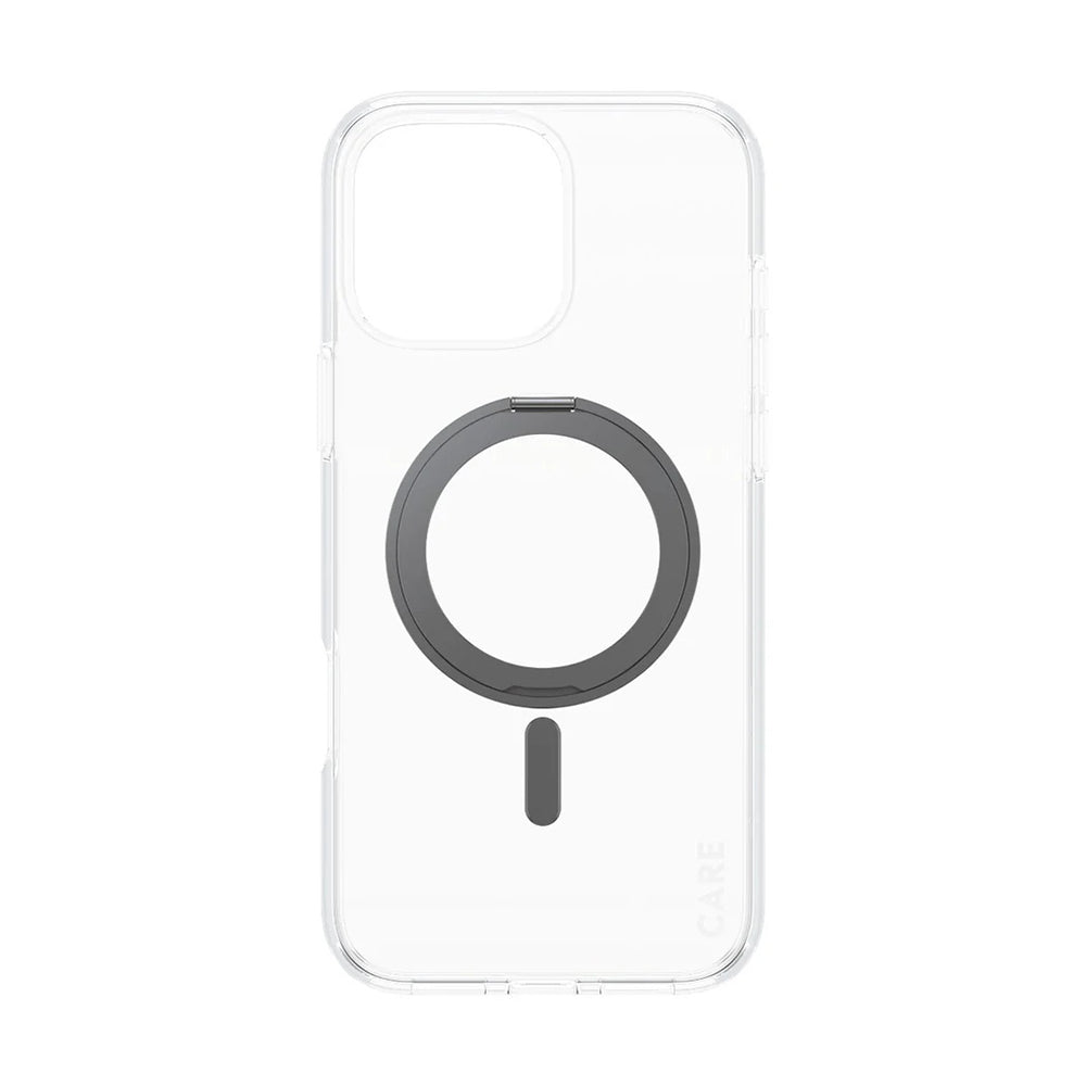 MagSafe hoesje voor Apple iPhone 16 Pro Max, PanzerGlass, Care Feature Kickstand, Transparant Zwart