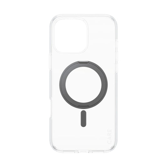 MagSafe hoesje voor Apple iPhone 16 Pro Max, PanzerGlass, Care Feature Kickstand, Transparant Zwart