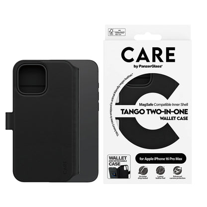 MagSafe hoes voor Apple iPhone 16 Pro Max, PanzerGlass, Care Feature Tango Two-in-One, Zwart