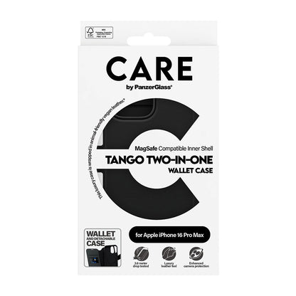 MagSafe hoes voor Apple iPhone 16 Pro Max, PanzerGlass, Care Feature Tango Two-in-One, Zwart