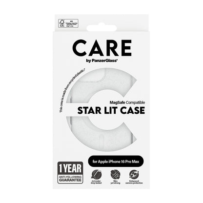 MagSafe hoesje voor Apple iPhone 16 Pro Max, PanzerGlass, Care Urban Combat Star Lit, Transparant Wit