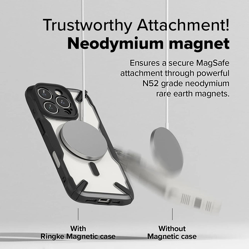 MagSafe hoesje voor Apple iPhone 16 Pro Max, Ringke, Fusion X, Zwart