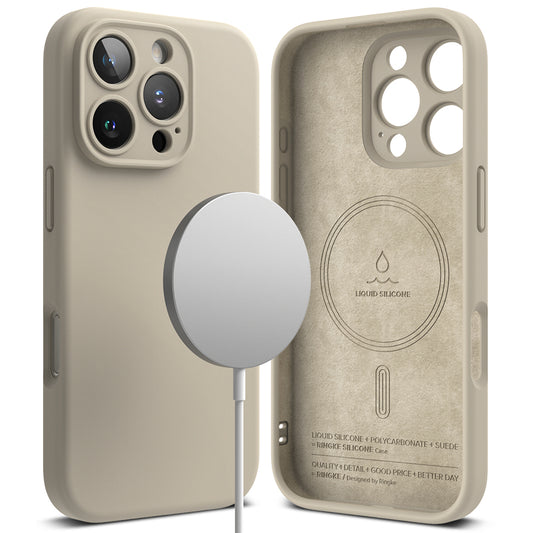 MagSafe Case for Apple iPhone 16 Pro Max, Ringke, Silicone, Cream