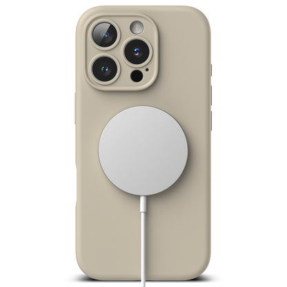 MagSafe-hoes voor Apple iPhone 16 Pro Max, Ringke, Siliconen, Crème
