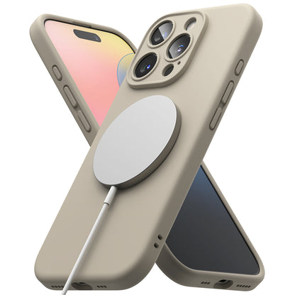 MagSafe-hoes voor Apple iPhone 16 Pro Max, Ringke, Siliconen, Crème