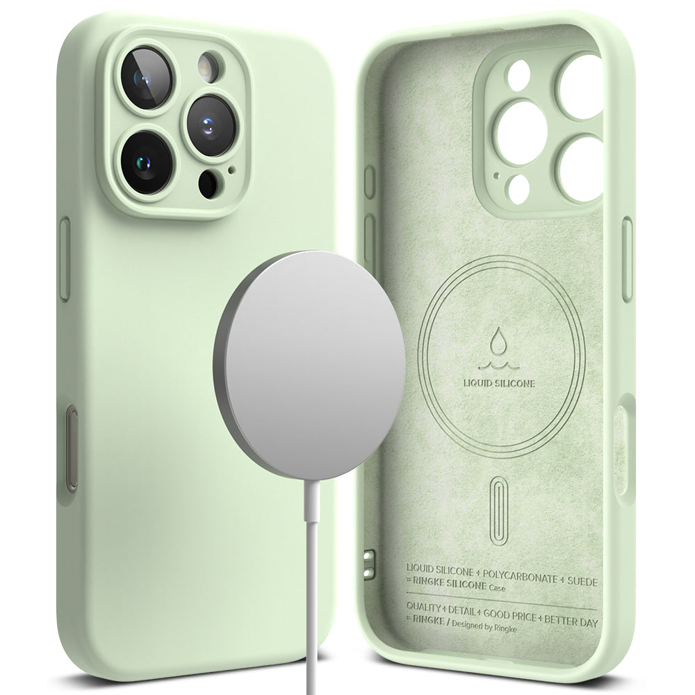 MagSafe Case for Apple iPhone 16 Pro Max, Ringke, Silicone, Light Green