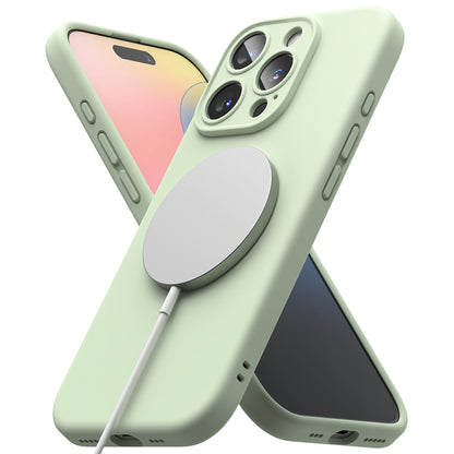 MagSafe Case for Apple iPhone 16 Pro Max, Ringke, Silicone, Light Green
