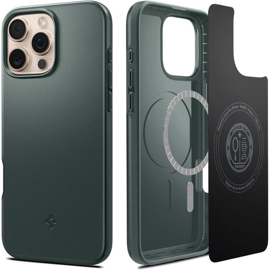 MagSafe hoesje voor Apple iPhone 16 Pro Max, Spigen, Thin Fit, Groen