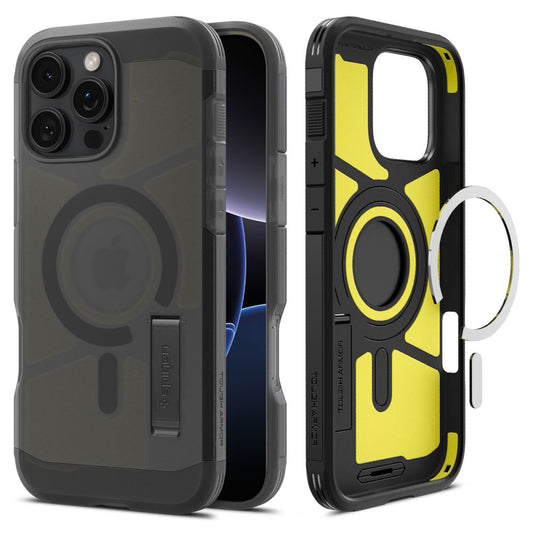 MagSafe hoesje voor Apple iPhone 16 Pro Max, Spigen, Tough Armor, Satijnzwart ACS09070