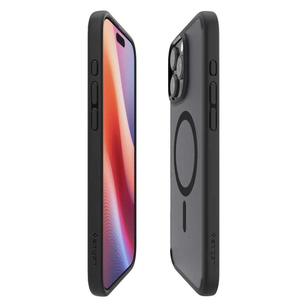MagSafe-hoesje voor Apple iPhone 16 Pro Max, Spigen, Ultra Hybrid, Zwart Satijn ACS08003