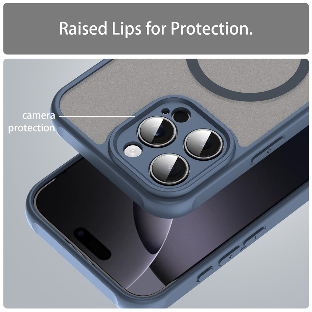 MagSafe-hoes voor Apple iPhone 16 Pro Max, Techsuit, HaloFrost II, Marineblauw