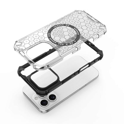 MagSafe-hoes voor Apple iPhone 16 Pro Max, Techsuit, HoneyComb Shield, Wit