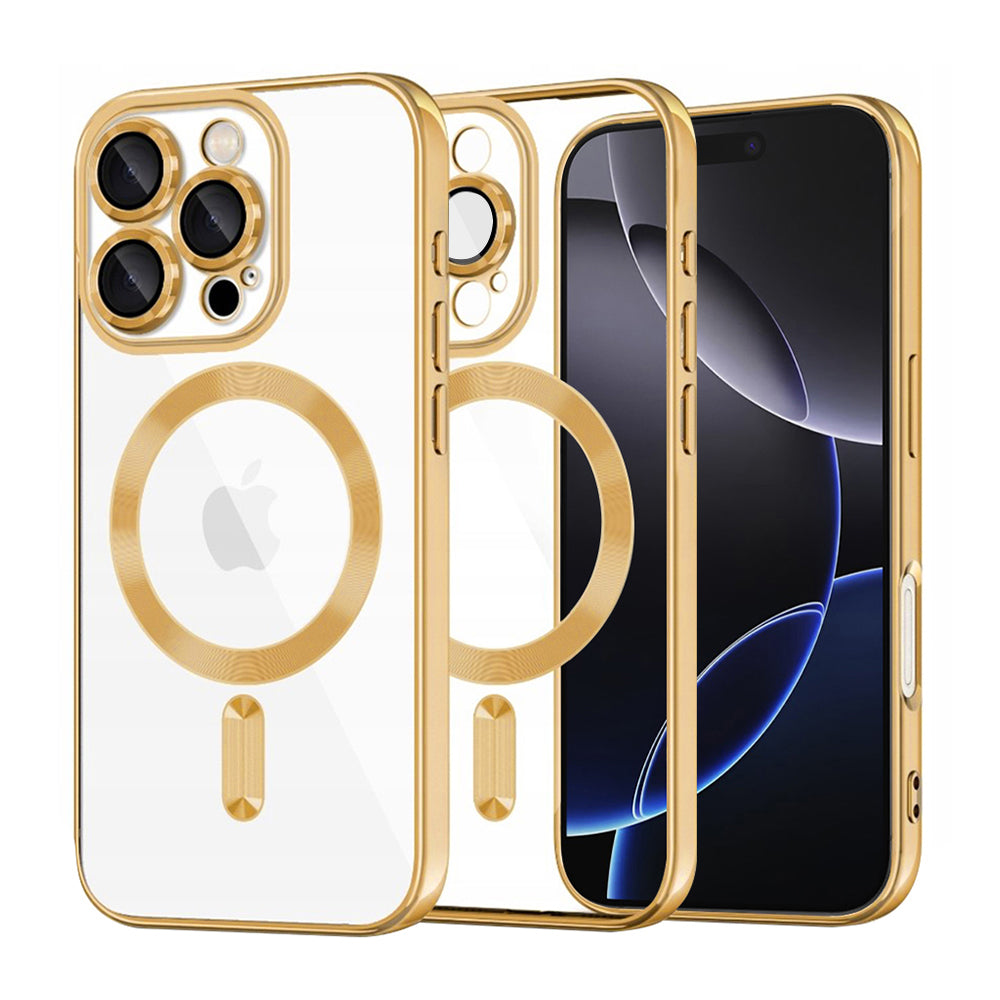 MagSafe Case for Apple iPhone 16 Pro Max, Techsuit, Luxury Crystal, Gold