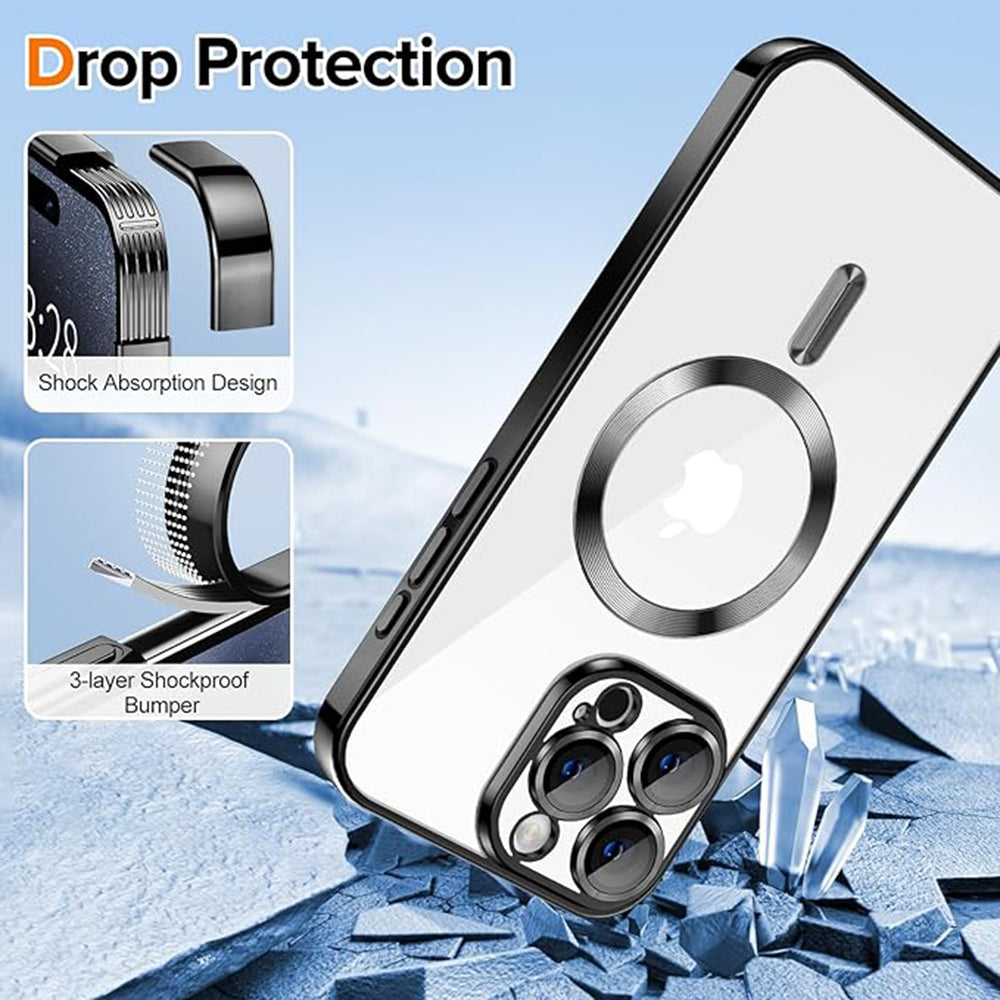 MagSafe-hoes voor Apple iPhone 16 Pro Max, Techsuit, Luxury Crystal, Zwart