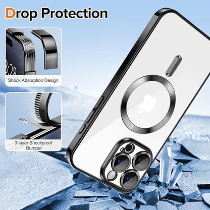 MagSafe-hoes voor Apple iPhone 16 Pro Max, Techsuit, Luxury Crystal, Zwart
