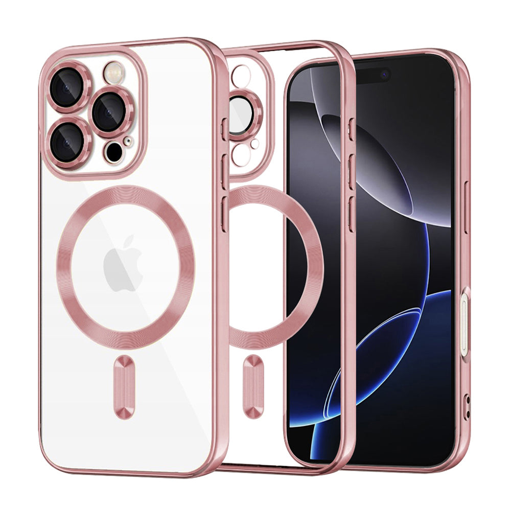 MagSafe Case for Apple iPhone 16 Pro Max, Techsuit, Luxury Crystal, Pink