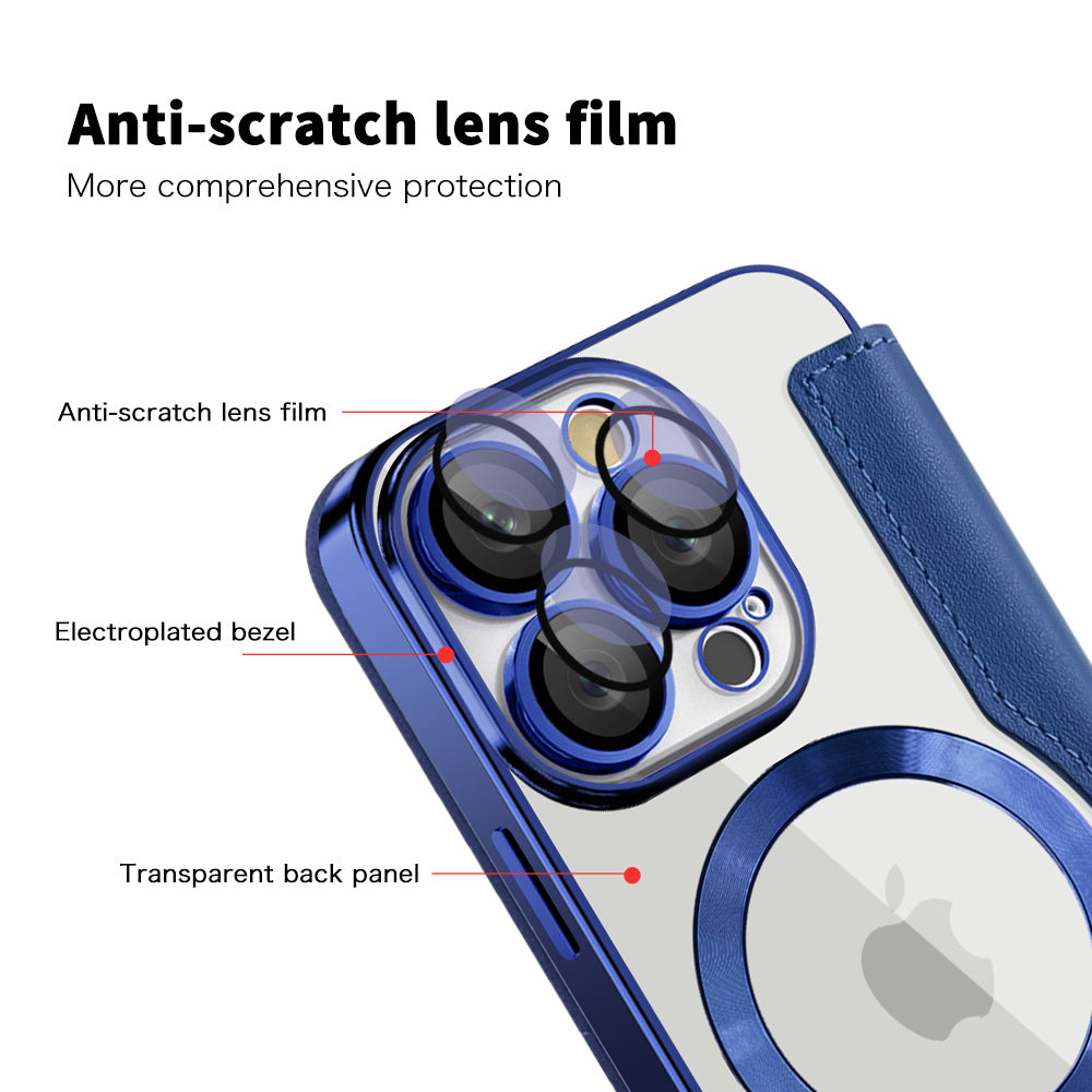 MagSafe-hoes voor Apple iPhone 16 Pro Max, Techsuit, SmartMag Book, Blauw