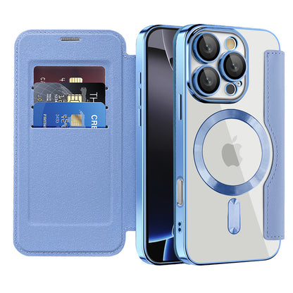 MagSafe-hoes voor Apple iPhone 16 Pro Max, Techsuit, SmartMag Book, Blauw