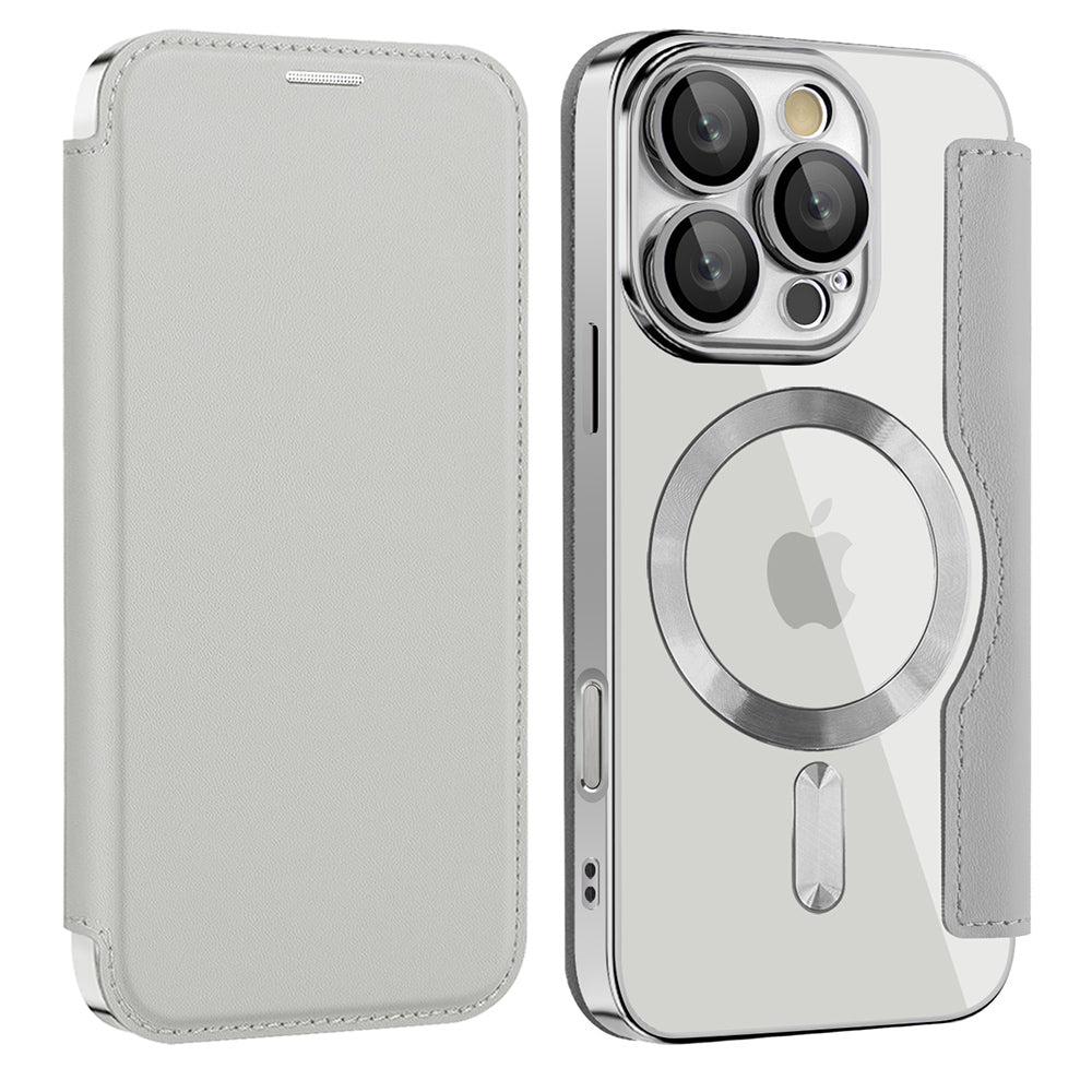 MagSafe-hoes voor Apple iPhone 16 Pro Max, Techsuit, SmartMag Book, Grijs