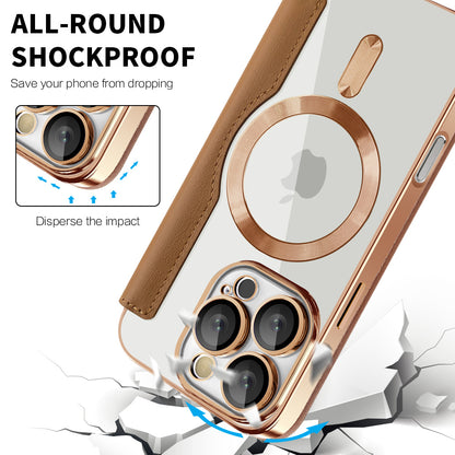 MagSafe-hoes voor Apple iPhone 16 Pro Max, Techsuit, SmartMag Book, Bruin