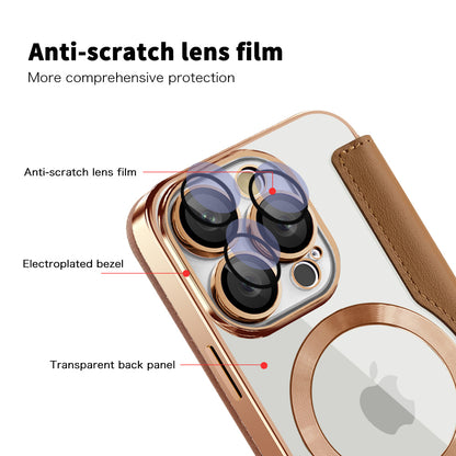 MagSafe-hoes voor Apple iPhone 16 Pro Max, Techsuit, SmartMag Book, Bruin