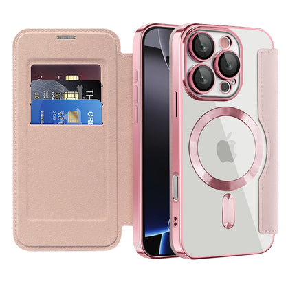 MagSafe-hoes voor Apple iPhone 16 Pro Max, Techsuit, SmartMag Book, Roze