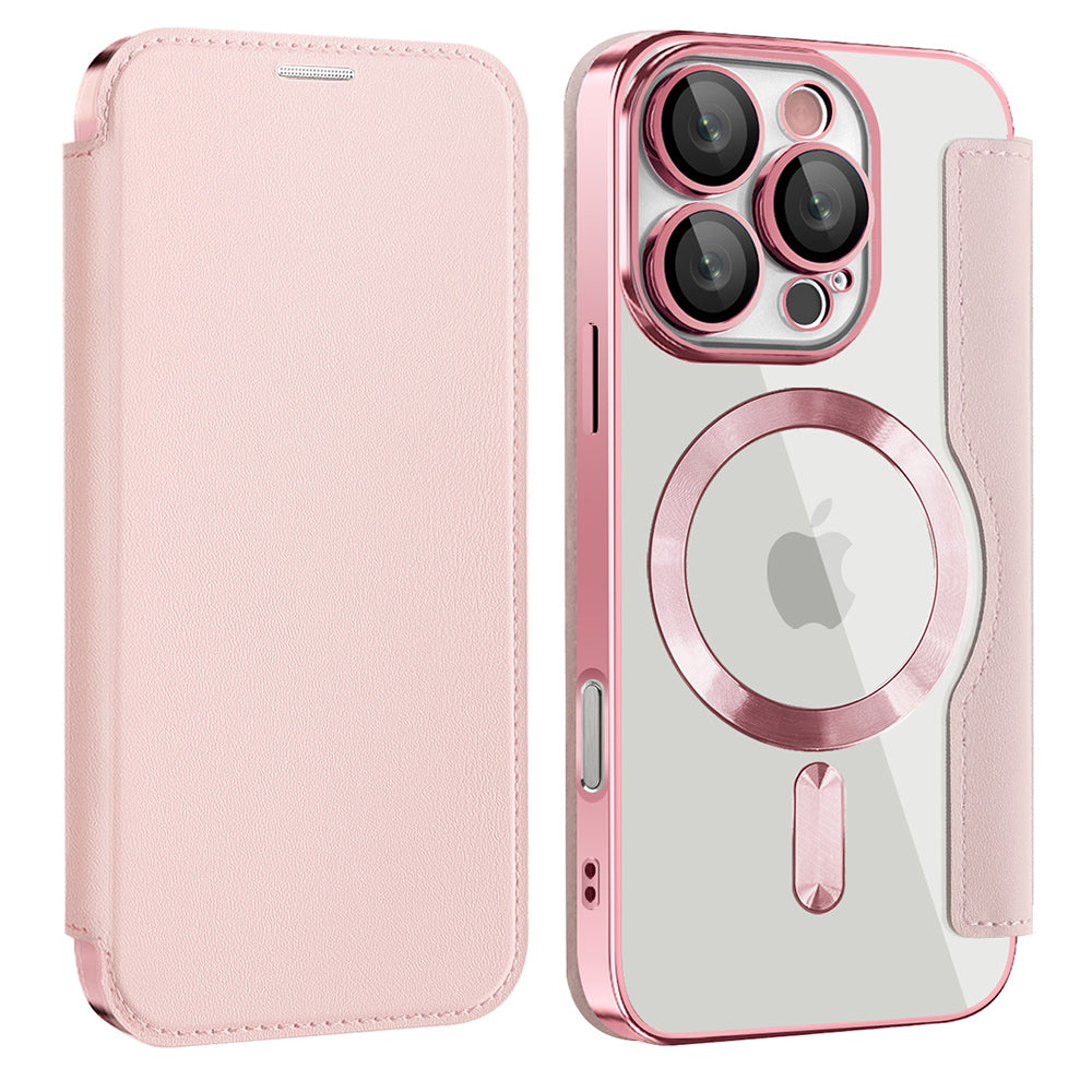 MagSafe-hoes voor Apple iPhone 16 Pro Max, Techsuit, SmartMag Book, Roze
