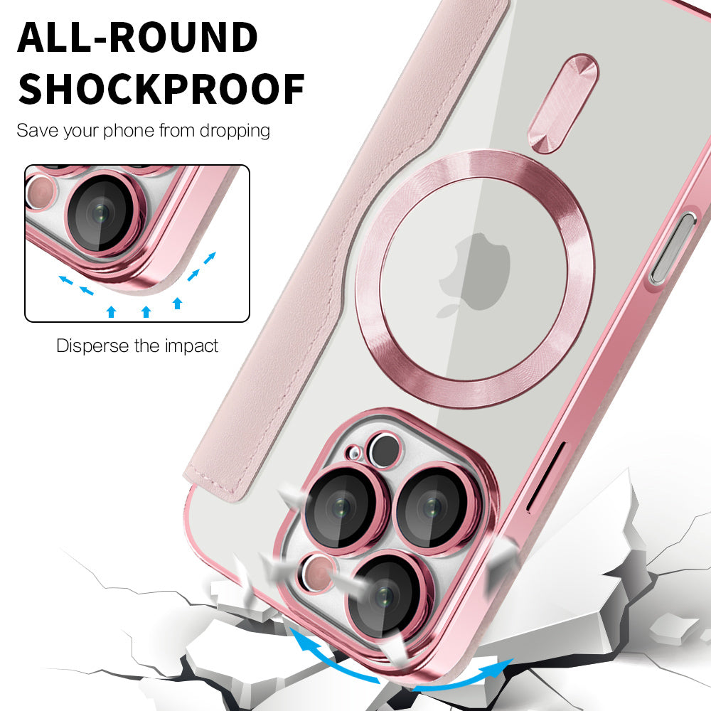 MagSafe-hoes voor Apple iPhone 16 Pro Max, Techsuit, SmartMag Book, Roze