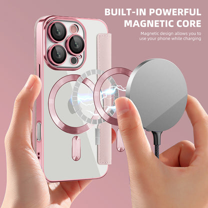 MagSafe-hoes voor Apple iPhone 16 Pro Max, Techsuit, SmartMag Book, Roze