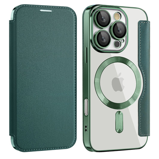 MagSafe-hoes voor Apple iPhone 16 Pro Max, Techsuit, SmartMag Book, Groen